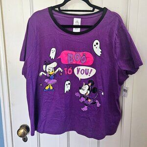 Disney Park Halloween Boo To You Minnie Mouse Daisy Duck Purple - Size 1X - NWT